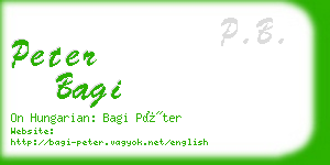 peter bagi business card